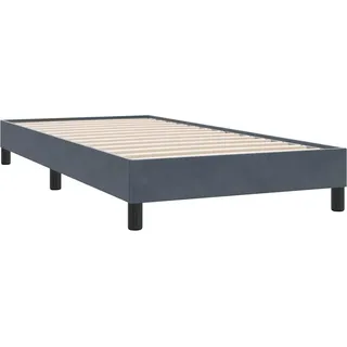 vidaXL Bettgestell ohne Matratze Dunkelgrau 100x220 cm Samt - Grau