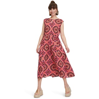 Cartoon Damen Sommerkleid mit Muster Red/Pink,40