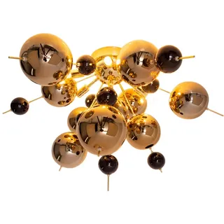 NÄVE EXPLOSION 1 Leuchtmittel rund Metall/Glas goldfarben