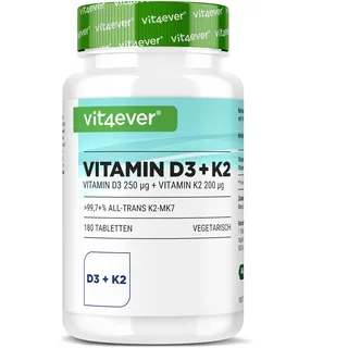 Vit4ever Vitamin D3 10.000 I.E + Vitamin K2 200 mcg Tabletten 180 St.