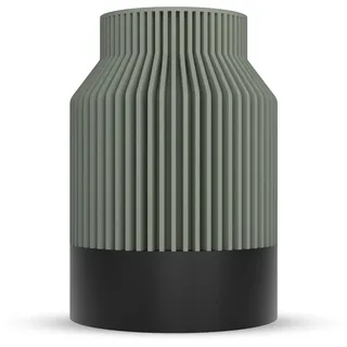 ebenkunst Kontura Moderne Pampasgras Vase mit wasserdichtem Einsatz – 3D-Druck Dekovase für Trockenblumen & Schnittblumen, designt und gefertigt in Deutschland - Grün, 15cm