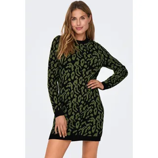 Only Strickkleid Gemustert Schwarz/Grün 34