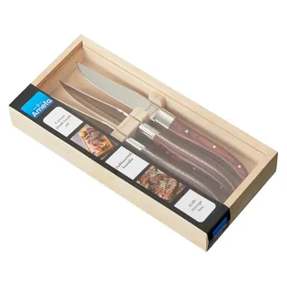 Amefa Steakmesser Royal Steak 4-teilig Pakka Wood Edelstahl - Braun