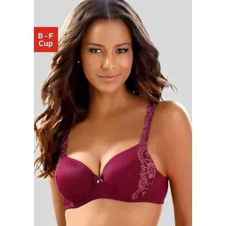 LASCANA Schalen-BH »Wanda« mit Bügel und mit seitlicher Stickerei Spitze, Dessous, rot