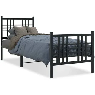 vidaXL Bettgestell mit Kopf- und Fußteil Metall Schwarz 80x200 cm - Schwarz