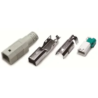 LogiLink USB-Stecker Typ-B Set aus 3 Teilen m. Ummantelung - Grau