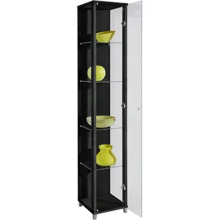fif Möbel Standvitrine OPTIMA 32 x 33 x 172 cm Schwarz