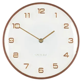 Wanduhr CASERTA aus Kunststoff, Braun, minimalistisches Zifferblatt, Ø 25 cm - Braun