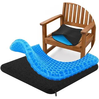 MMOBIEL Sitzkissen Tragbares Wasserabweisendes Ergonomisches Sitzkissen mit Rutschfester Hülle – Druckentlastendes Gel Stuhlkissen für Langes Sitzen, Büro, Stadion, Kajak, Reisen & On the Go