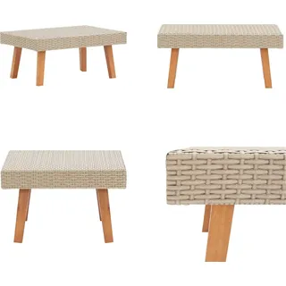vidaXL Garten Couchtisch Poly Rattan Beige - Couchtisch - Couchtische - Tisch - Tische - Beige
