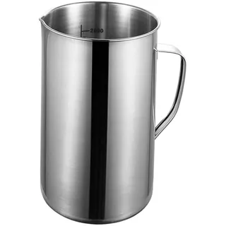 Gralara Stahl-Messbecher, Espresso-Ausgießbecher, großes Fassungsvermögen, Edelstahl, für die Küche, verdickter 2-Liter-Messbecher, Labor-Messbecher
