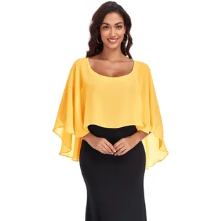 Pukguro Damen Pashmina-Schal, gelb, Einheitsgröße