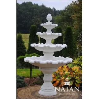 Springbrunnen Garten Teich Brunnen 218cm Steinbrunnen Gartenbrunnen Fontaine Neu - Weiß