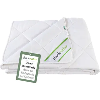 franknatur Sommerdecke 135x200 - Füllung 80% Baumwolle und 20% Tencel Lyocell Bettdecke Sommer waschbar