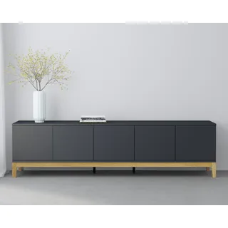 OTTO home Maryd Lowboard 200 cm Grau Holzwerkstoff