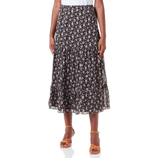 TILDEN Damen Maxirock Skirt, Schwarz Rosa, S