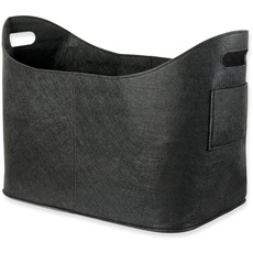 Schramm® Kaminholztasche schwarz aus Filz Holzkorb ca. 53x40x30 cm wählbar 1, 2 oder 3 Stück Filzkorb Zeitungskorb Filztaschen, Größe:1 Stück