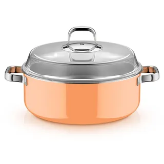 WMF Fusiontec Mineral Pro, Schmortopf mit Deckel, 28 cm, Papaya Orange 3201114104 4000530759993 - Orange