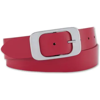 BERND GÖTZ Ledergürtel mit ovaler Schließe, rot