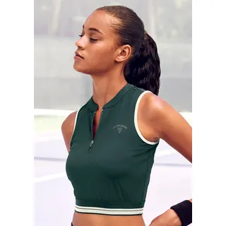 LASCANA ACTIVE Crop-Top »Tennis« Sporttop mit Reißverschluss, grün