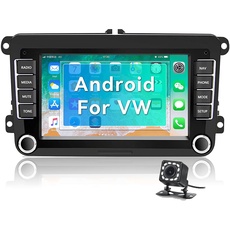 CAMECHO Android 10.0 Autoradio für VW Golf 5 Golf 6 Skoda Seat Polo, 2Din Autoradio mit Navi 7 Zoll mit Bildschirm Bluetooth HD Touchscreen AM FM USB SWC WiFi Canbus + Rückfahrkamera