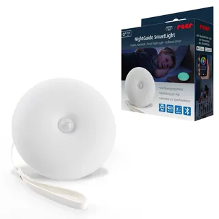 Reer NightGuide SmartLight smartes Bluetooth Nachtlicht für Kinder, Steuerung per App, Sprachassistent oder am Gerät, Weiß