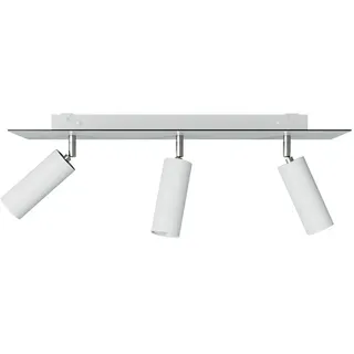 Creative Cables Mit Bulb 3-flammig Lampe Mit E14-fassung Und Rechteckigem Rose-one Xxl-schirm - Matte White - One Size