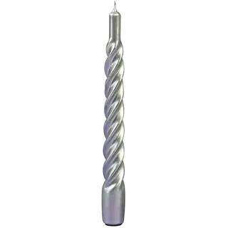 Cereria di Giorgio risthò Kerzen TORTIGLIONE lackiert, Wachs, Silber, 2.2 x 2.2 x 21 cm
