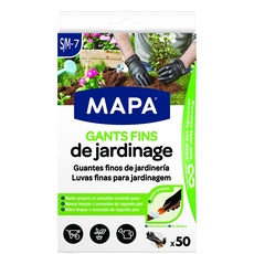 Mapa - Dünne Gartenhandschuhe x 50 – Geschicklichkeit und Stärke – Nitril und Vinyl – Spenderbox mit 50 dünnen Handschuhen – Schwarz – Größe S/M