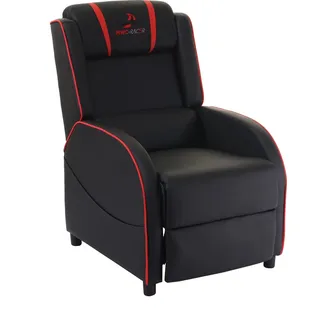 Fernsehsessel HWC-D68, HWC-Racer Relaxsessel TV-Sessel Gaming-Sessel, Kunstleder schwarz/rot - Schwarz