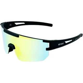 YEAZ Sportbrille "Sport-Sonnenbrille Black/Golden Green SUNSPARK",