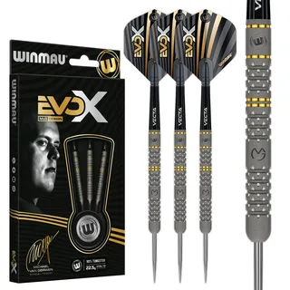 WINMAU – Michael Van Gerwen MvG - EvoX 22.5g Professional Darts-Set mit Dart Flüge und Schäfte