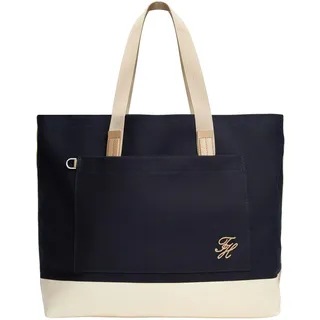 Tommy Hilfiger Herren Th Summer Canvas Tote Am0am14089 Tragetasche, Blue (Space Blue)