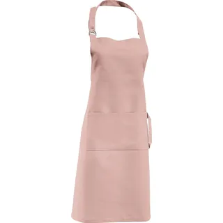 Erwin Müller Koch-Schürze, Küchenschürze Uni 100% Baumwolle rosè Größe 72x90 cm - verstellbare Halsschlaufe, mit Aufsatztasche und Bindeband