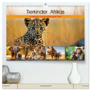 Tierkinder Afrikas - Entdecke ihre zauberhafte Welt (hochwertiger Premium Wandkalender 2026 DIN A2 quer), Kunstdruck in Hochglanz: Das Abenteuer des Lebens beginnt hier (CALVENDO Tiere)