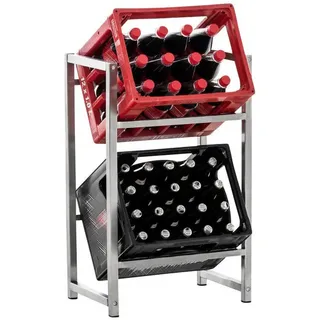 CLP Kastenständer Metall edelstahl , Edelstahlfarben , 47x75x31 cm , Weinregale
