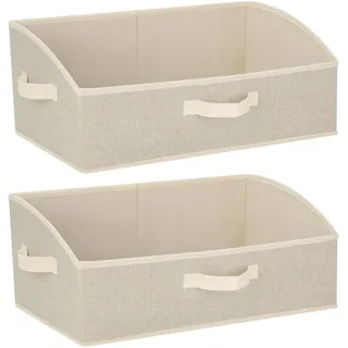 Cozary Aufbewahrungsbox mit Griffen 28L,2 Stück Faltbare Aufbewahrungskorb stoff 50x28.5x20cm,Großer Körbe Aufbewahrung,Ordnungsboxen für Kleidung Spielzeug Werkzeug Kleiderschrank