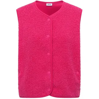 Cecil Weste aus Teddy-Material mit Rundhals beetroot pink L