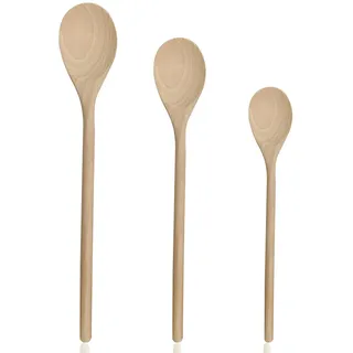 Holz Kochlöffel Set, 3pcs Holzkochlöffel Set Holzlöffel Set Lang Holzlöffel Kochen Kochlöffel Holz Klein HolzlöFfel Kochlöffel ServierlöFfel Aus Holz Zum Backen, RüHren (20.5cm, 25.5cm, 30.5cm)