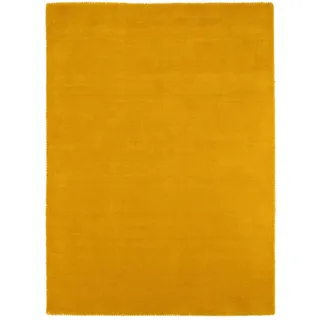 carpetfine handgefertigter Wollteppich Gabbeh Lola Gelb 40x60 cm Weich, Hochwertig, Zeitlos | Reine Schurwolle für Gemütlichkeit & Eleganz im Wohn- und Schlafzimmer