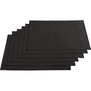 REDBEST Tischset, Platzset, Untersetzer Uni 6er-Pack Seattle, 100% Baumwolle anthrazit Größe 30x45 cm - Robustes, glattes Gewebe, mit hochwertigem Kuvertsaum