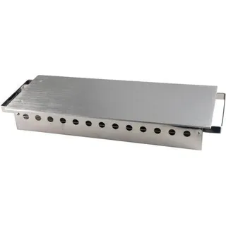 1x Rechaud aus Edelstahl Speisewärmer Wärmeplatte für 3 Teelichter silber 49x18x6.5cm - Silber