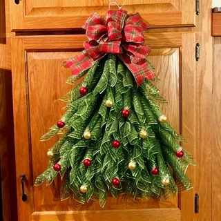Weihnachten Deko Türkranz 50cm Weihnachtskranz Bauernhaus Weihnachtsdeko Kranz Haustür für Wand, Haustür, Fenster, Kamin, Hochzeitsfeier (GZ)