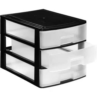 Great Plastic Tolles Kunststoff Stylo 3 Schubladen-Set, schwarz, Set 84