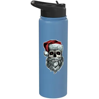 Gruseliger Weihnachtsmann Totenkopf Weihnachtsmann Totenkopf mit Bart Stainless Steel Insulated Water Bottle