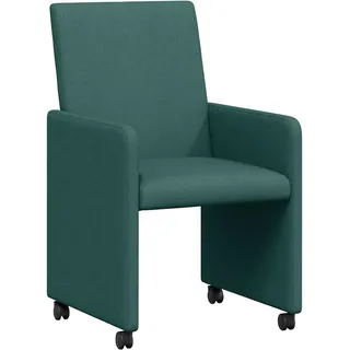 vidaXL Esszimmerstühle mit Rollen 2 pcs Dunkelgrün 57 x 66 x 94 cm - Grün