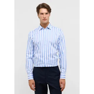Langarmhemd ETERNA "SLIM FIT", Herren, Gr. 39, Normalgrößen, blau (hellblau), Satin, 100% Baumwolle, schmal, Manschette, Hemden Langarmhemd, NON IRON (bügelfrei)
