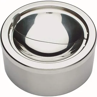 APS Aschenbecher mit Windschutzdeckel Ø 12 cm Silber