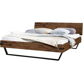 Hasena Ezzo Massivholzbett Akazie vintage Metall Anthrazit