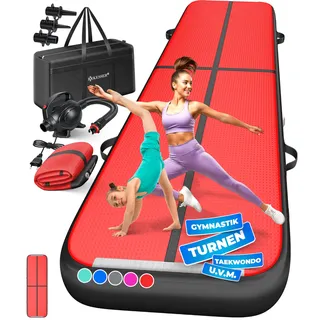 KESSER® Turnmatte Aufblasbar Airtrack 2m/3m/4m/5m/6m Fitness-Matte Gymnastikmatte | inkl. Tragetasche & elektr. Luftpumpe | Yogamatte, Tumbling Matten, Trainingsmatte, Turn- & Fitness